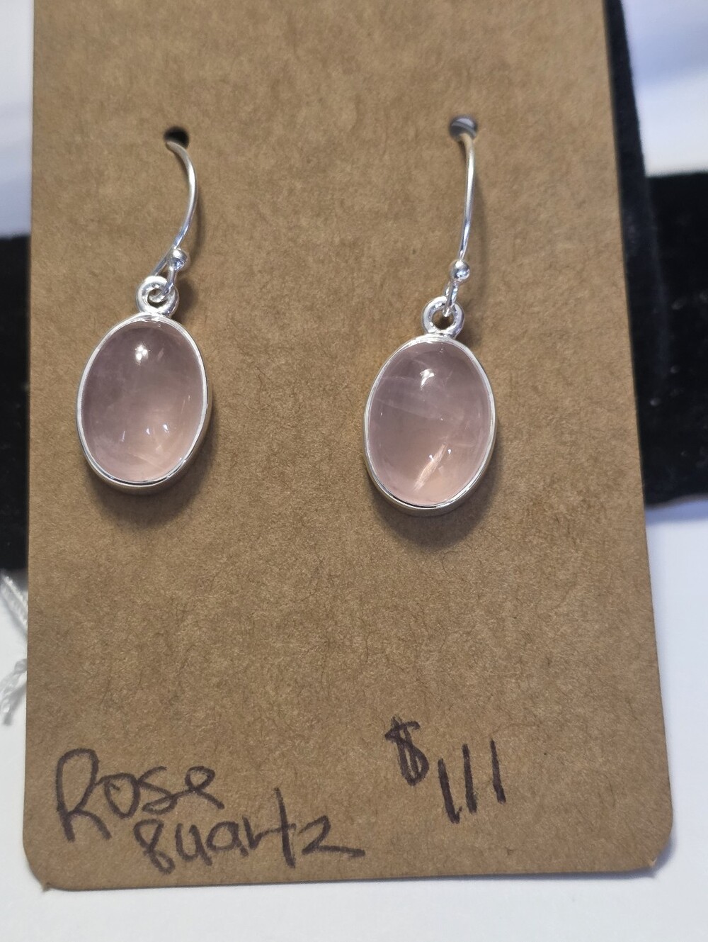 Sterling Silver Rose Quartz Drop Earrings